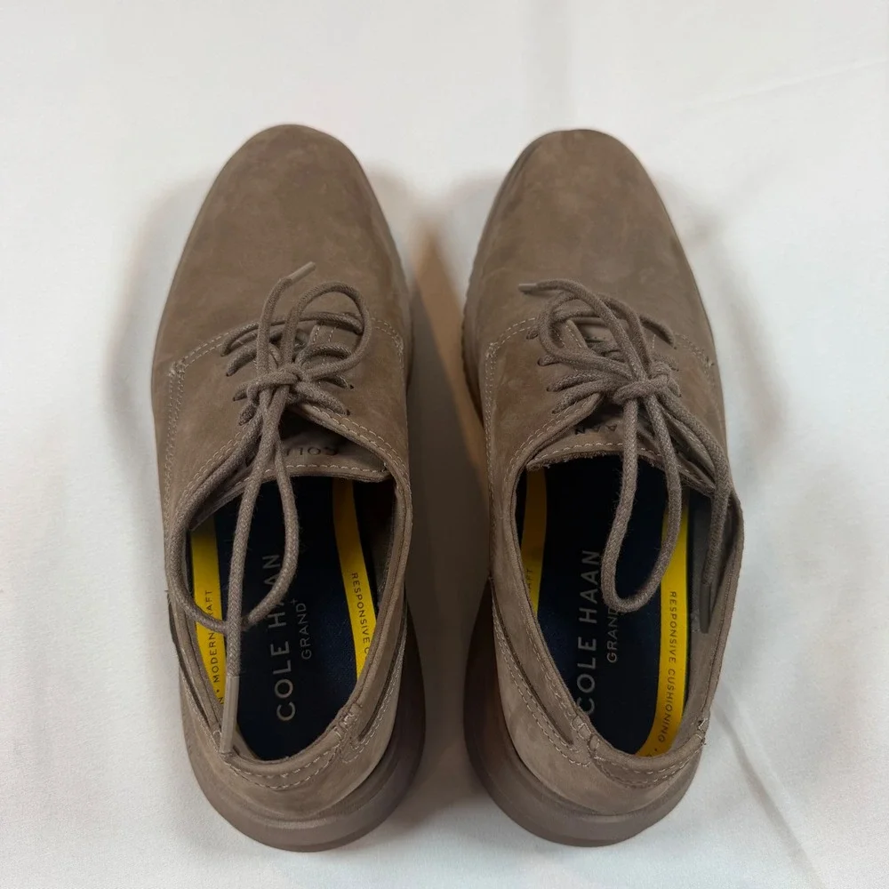 Cole Haan Grand Plus Taupe/Brown Nubuck Oxford Shoes Mens C34383 Casual‎ Dress